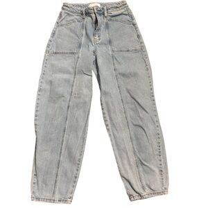 Vervet Stylish Light Blue Barrel Denim Jeans, Size 26, Trendy Jeans, Current